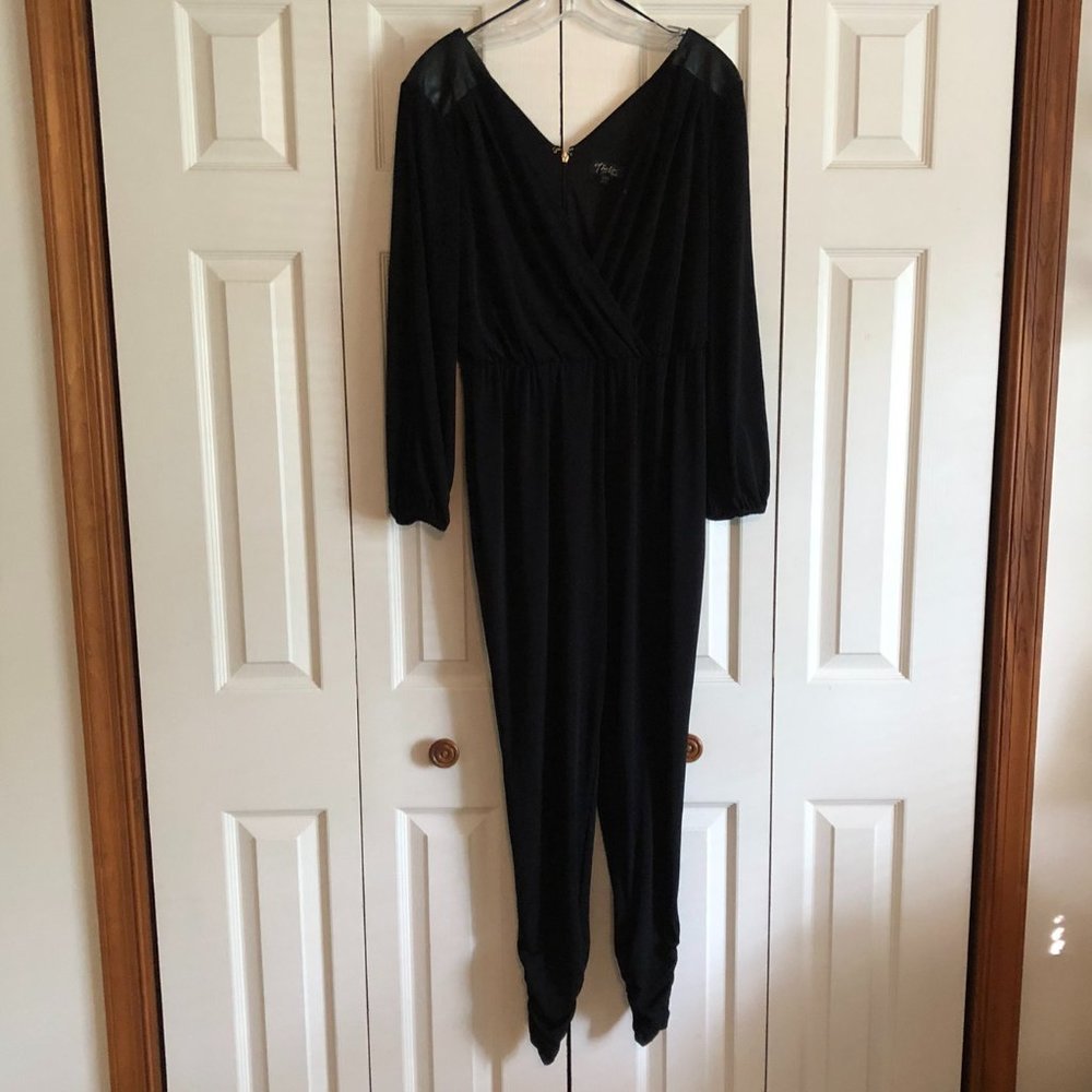 Thalia Sodi Womens Long-sleeved Jumpsuit Black